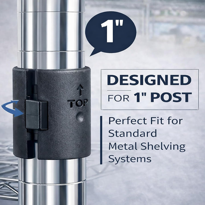 Wire Shelf Clips 52 Pcs Wire Shelving Shelf Lock Clips Plastic Shelf Supportsfor Wire Shelving Units for 1" Post - Wire Shelf Replacement Parts, Shelving Sleeves Replacements for Wire Shelving System - Just Closeouts Canada Inc.