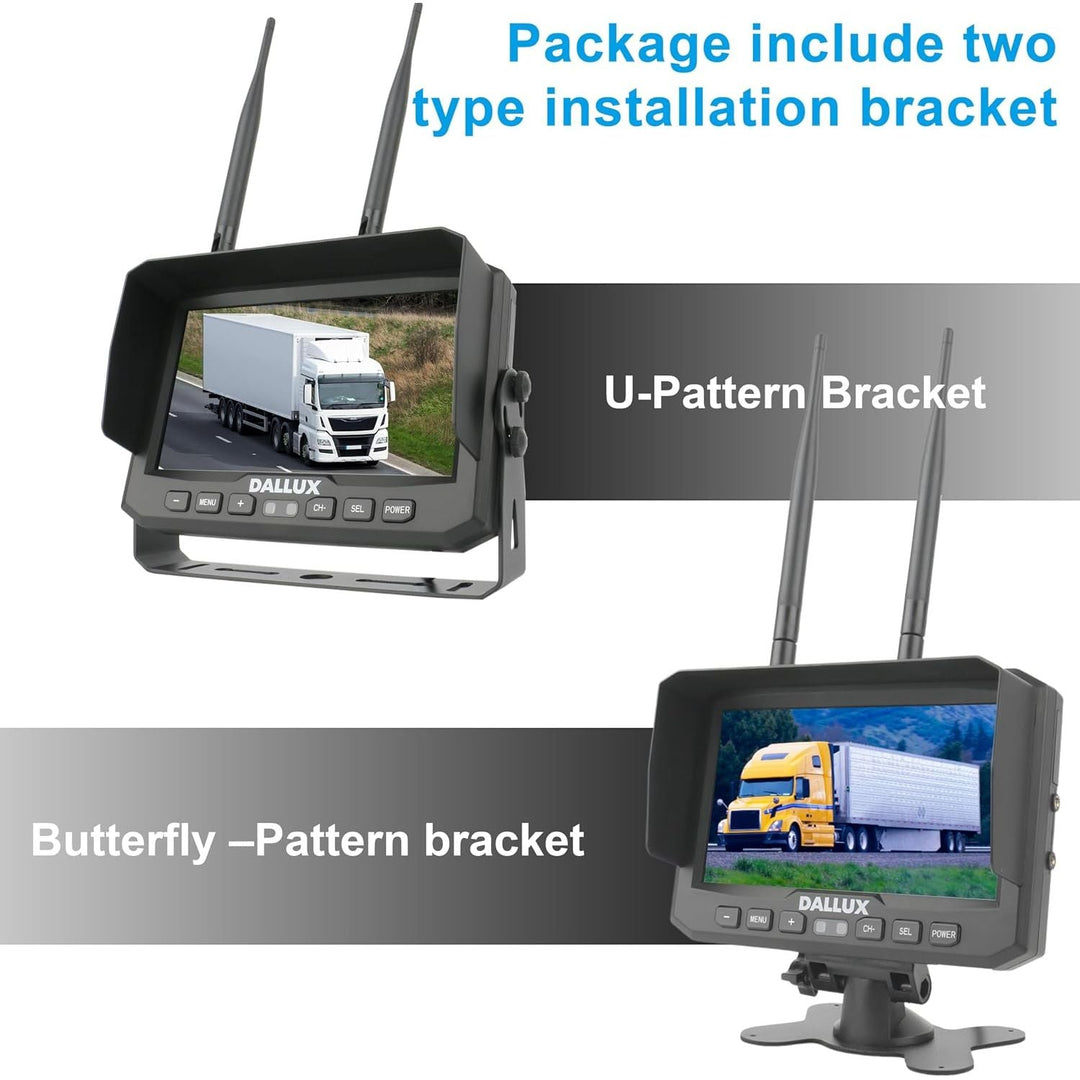 Wireless Backup Camera Kit with 7 inch DVR Monitor for Heavy Vehicles/5th Wheel Pickup/Truck/Trailer/Bus/Van/RV Camper/with 1080P Night Vision Stable Signal IP69K Reverse Rearview/Front Camera - Just Closeouts Canada Inc.X002HXR38V