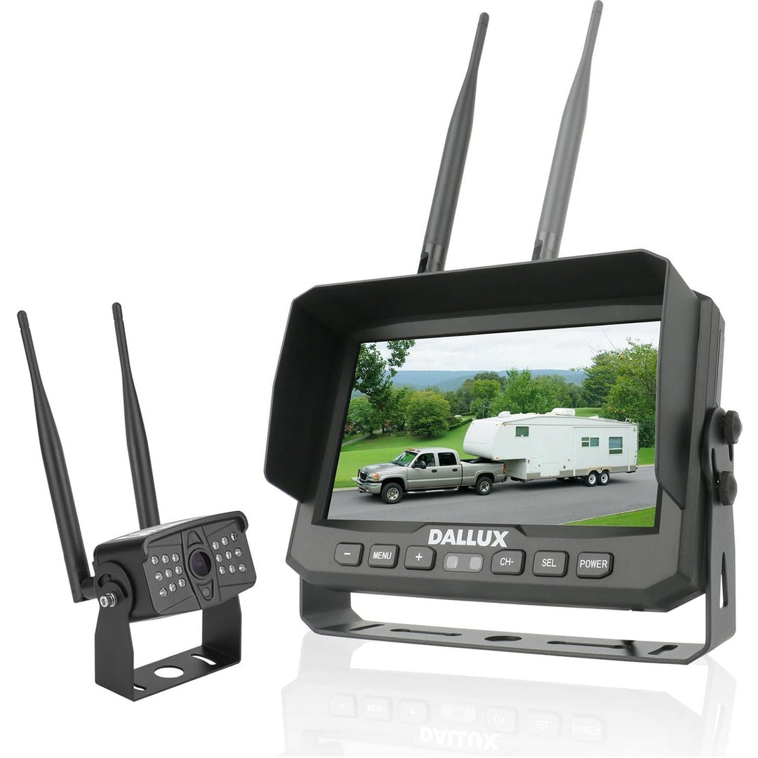 Wireless Backup Camera Kit with 7 inch DVR Monitor for Heavy Vehicles/5th Wheel Pickup/Truck/Trailer/Bus/Van/RV Camper/with 1080P Night Vision Stable Signal IP69K Reverse Rearview/Front Camera - Just Closeouts Canada Inc.X002HXR38V