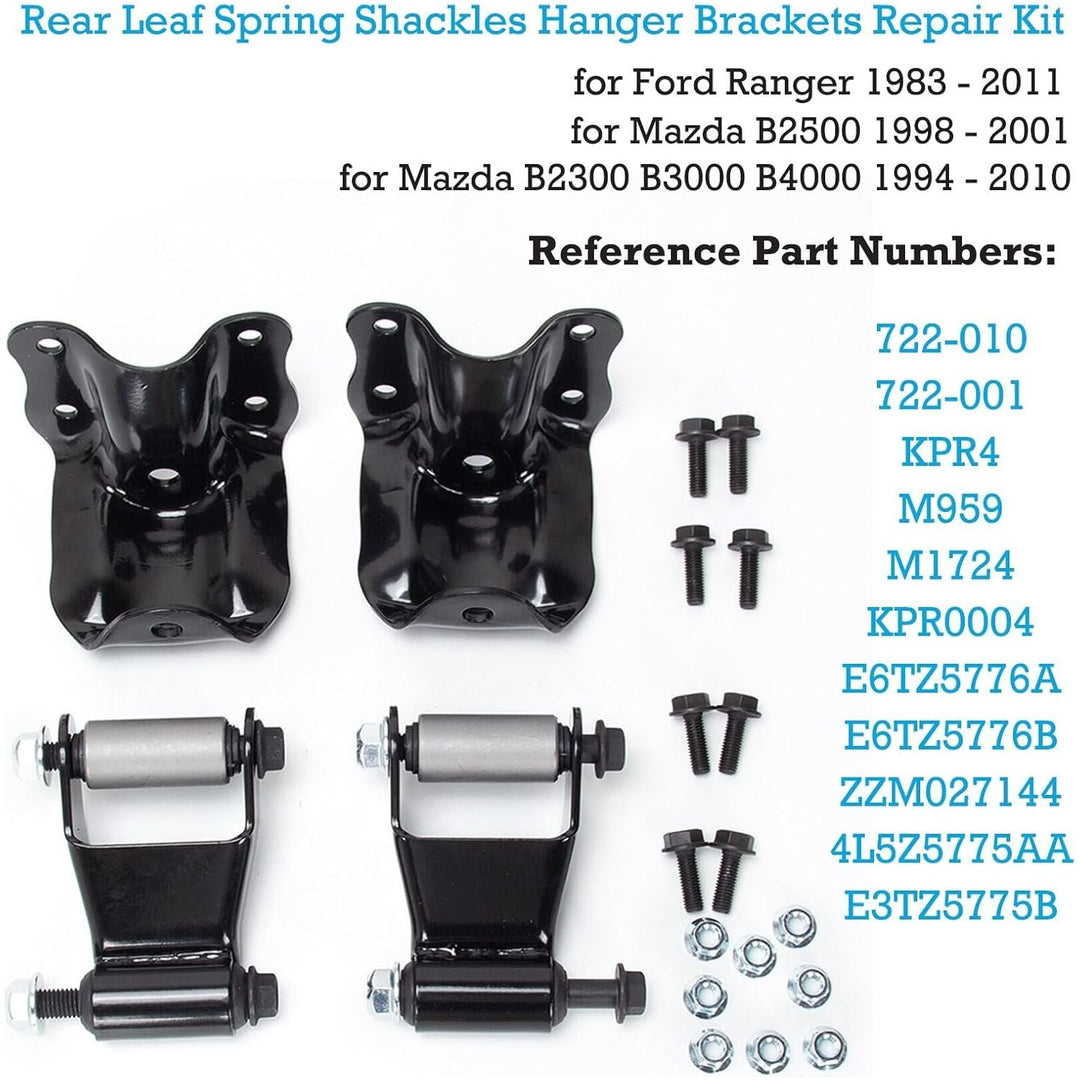 Wocch 722 - 001 722 - 010 Rear Leaf Spring Bracket Repair Kit Fits for Ford Ranger 1983 - 2011, Mazda B2300/ B3000/ B4000 1994 - 2010, Mazda B2500 1998 - 2001, Rear Leaf Spring Hanger Shackle Bracket - Just Closeouts Canada Inc.