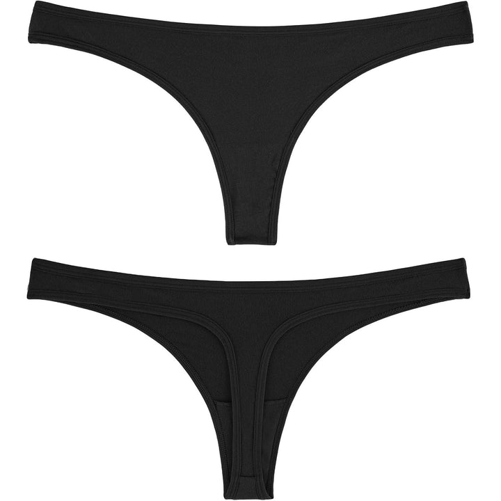 Women's Black Cotton Thongs, 5-Pack, Large - Just Closeouts Canada Inc.X004OV0ZBB