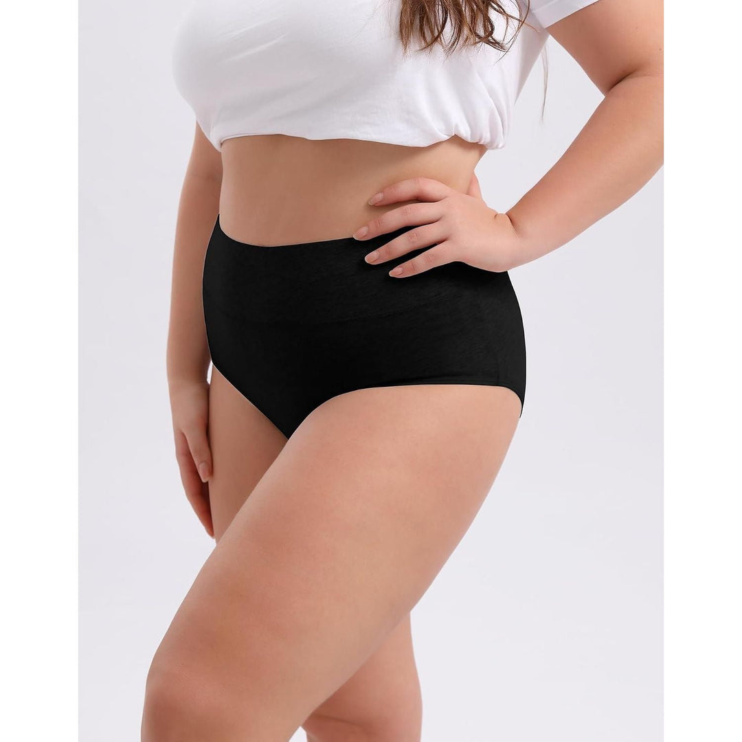 Women's Black High-Waisted Cotton Briefs, 4-Pack, 3XL - Just Closeouts Canada Inc.X003RUIKZ3
