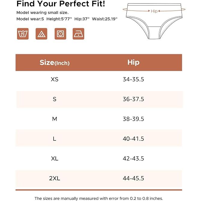 Women's Breathable Cotton Cheeky Underwear Stylish Hipster Panties 6-Pack XL - Just Closeouts Canada Inc.X004BTSLSF