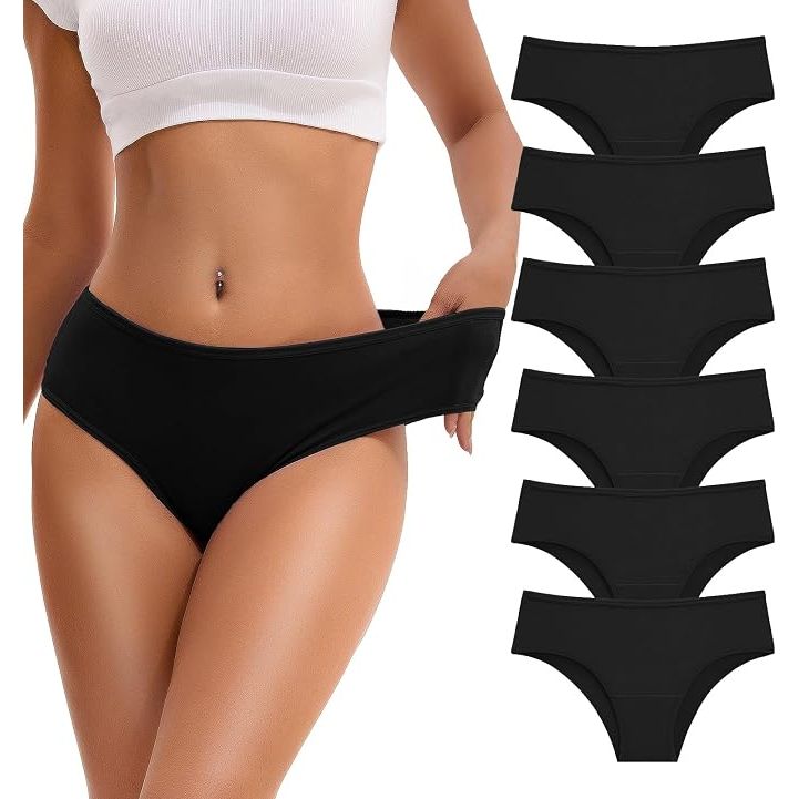 Women's Breathable Cotton Cheeky Underwear Stylish Hipster Panties 6-Pack XL - Just Closeouts Canada Inc.X004BTSLSF
