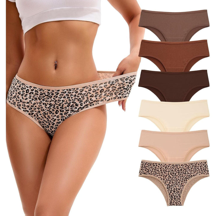 Women's Cocoa Cotton Cheeky Hipster Underwear, 6-Pack, XS - Just Closeouts Canada Inc.X004BTR5B9