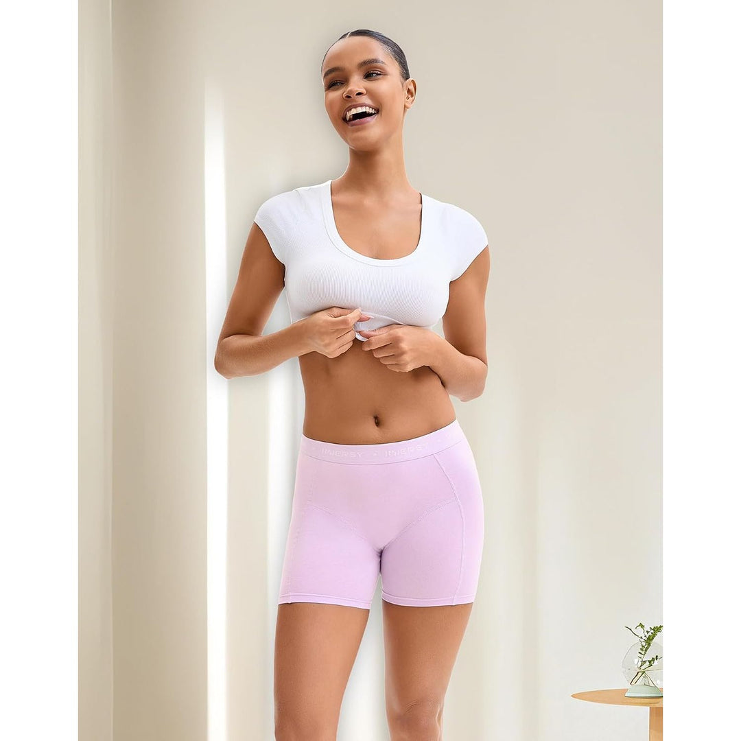 Women's Cotton Anti-Chafing Boxer Briefs, Ice Cream, 3-Pack, XL - Just Closeouts Canada Inc.X004P74S6H