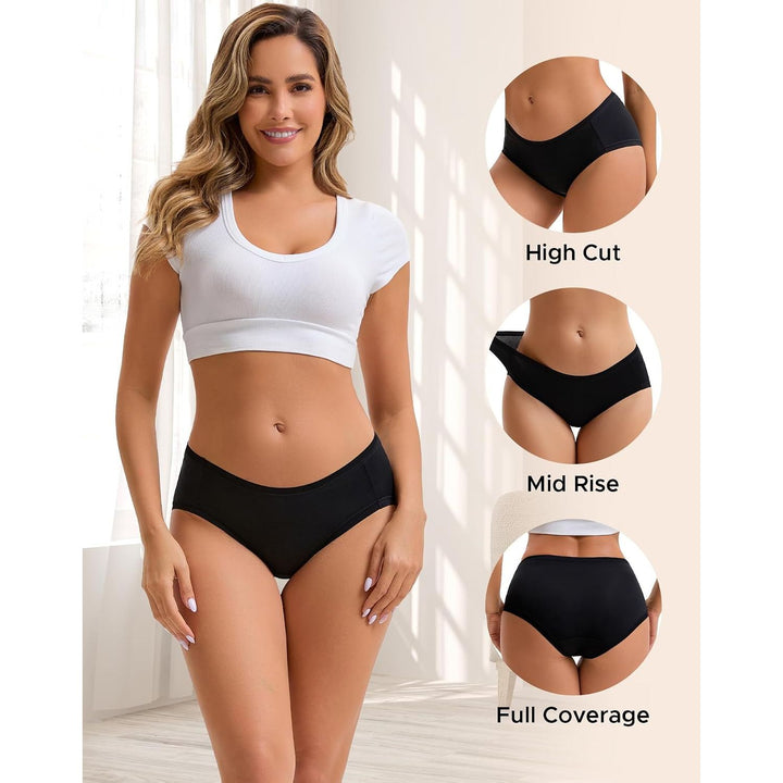 Women's Cotton-Modal Hipster Underwear, Black, 5-Pack, XS - Just Closeouts Canada Inc.X003AU42T3
