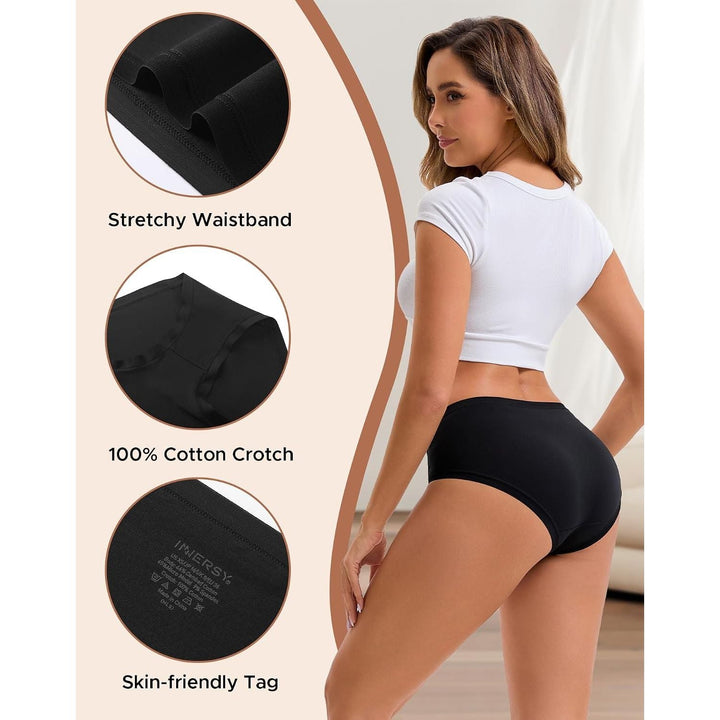Women's Cotton-Modal Hipster Underwear, Black, 5-Pack, XS - Just Closeouts Canada Inc.X003AU42T3