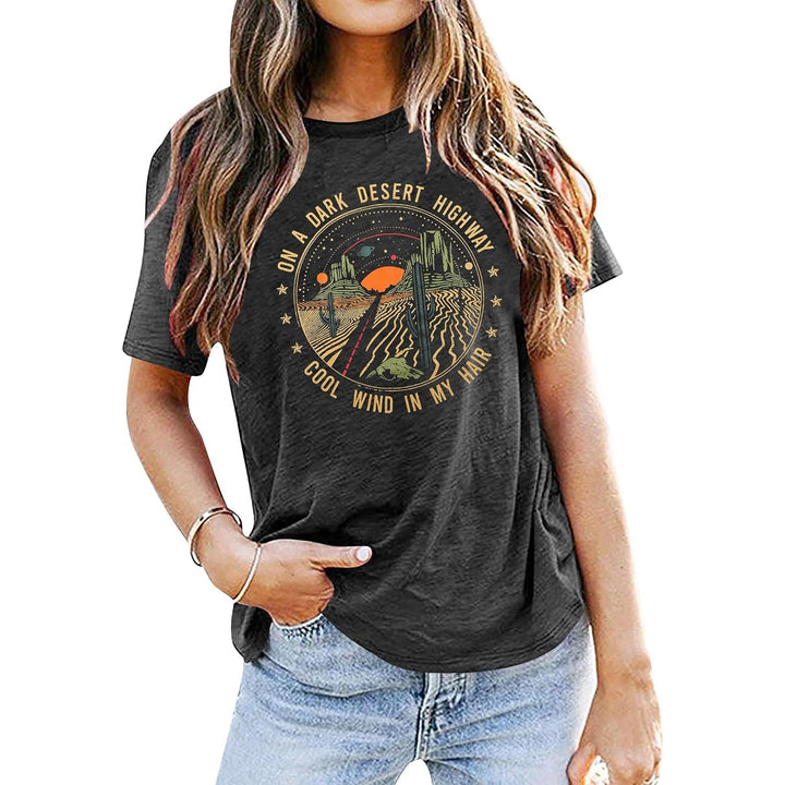 Women's Desert Highway Graphic T-Shirt, Grey, XL - Just Closeouts Canada Inc.X004XNXEQD