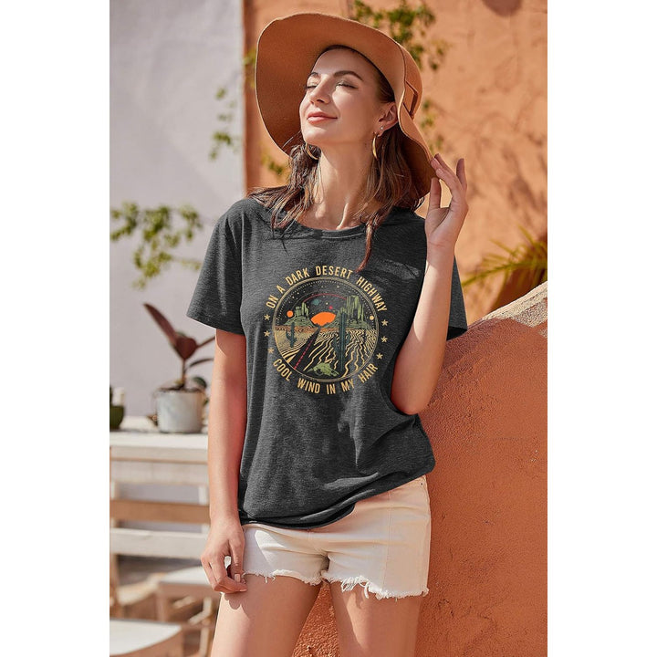 Women's Desert Highway Graphic T-Shirt, Grey, XL - Just Closeouts Canada Inc.X004XNXEQD