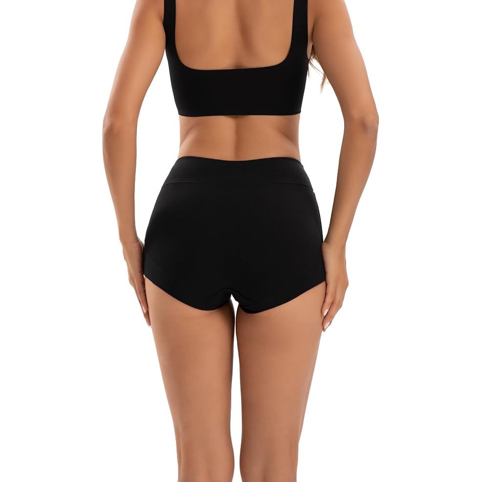 Women's High-Waist Cotton Boxer Shorts Comfortable Boyshorts Underwear 4-Pack XXL - Just Closeouts Canada Inc.X004L79YVZ