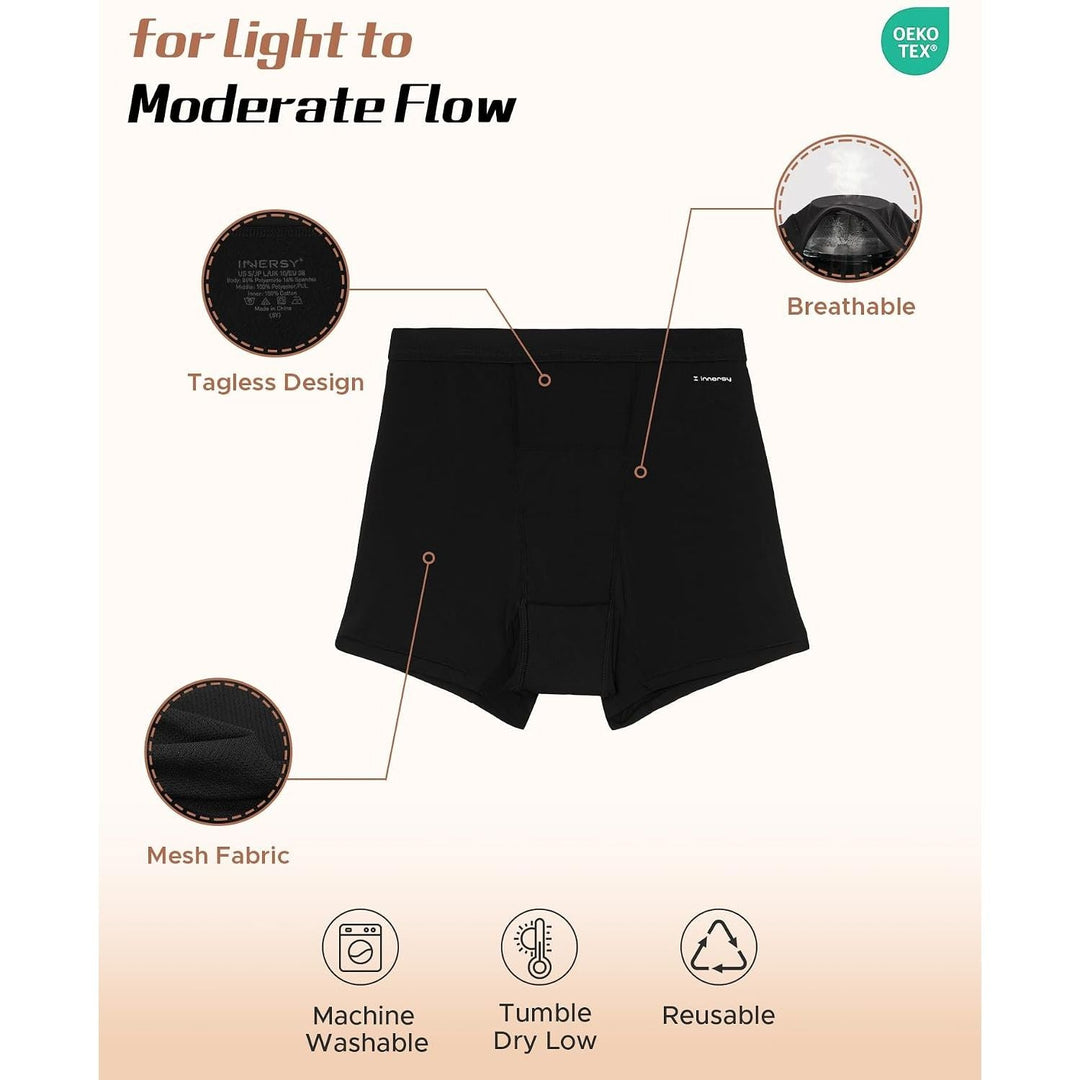 Women's High-Waisted Period Boyshorts, Black, 3-Pack, Medium - Just Closeouts Canada Inc.X003Z5EHMP