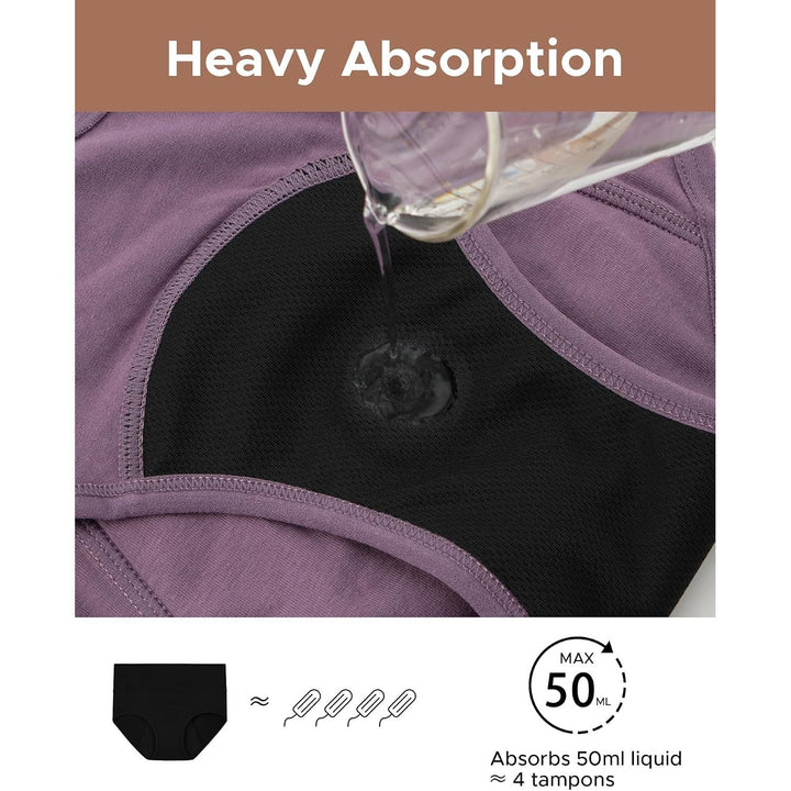 Women's High-Waisted Period Underwear, Earth Tone, 3-Pack, Medium - Just Closeouts Canada Inc.X004EDJVUP
