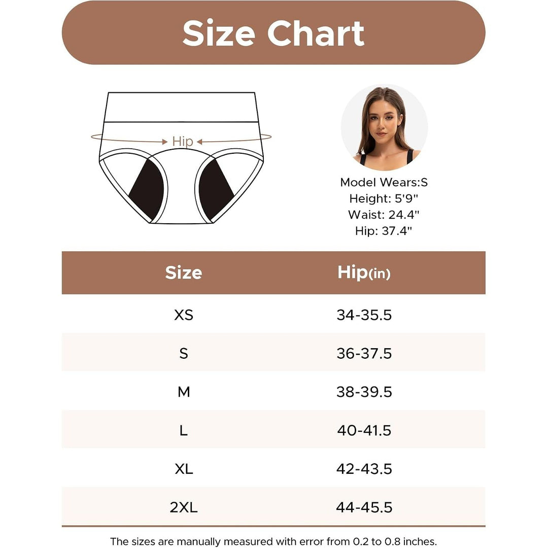 Women's High-Waisted Period Underwear, Vintage Dark, 3-Pack, Small - Just Closeouts Canada Inc.X004EDEYJX