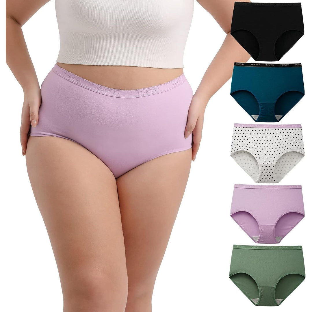 Women's Mint Sky High-Waisted Cotton Briefs, 5-Pack, XXL - Just Closeouts Canada Inc.X003SK6Y4V