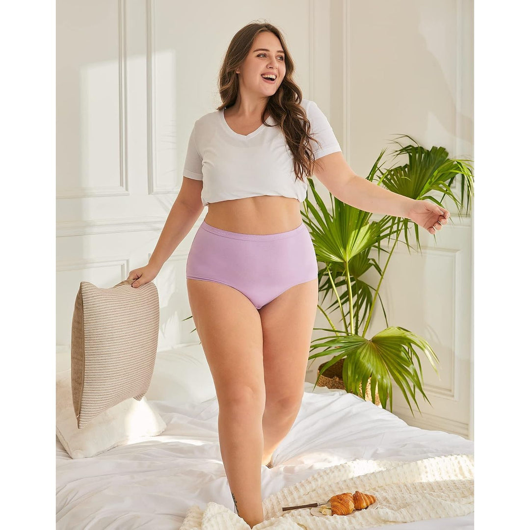 Women's Mint Sky High-Waisted Cotton Briefs, 5-Pack, XXL - Just Closeouts Canada Inc.X003SK6Y4V