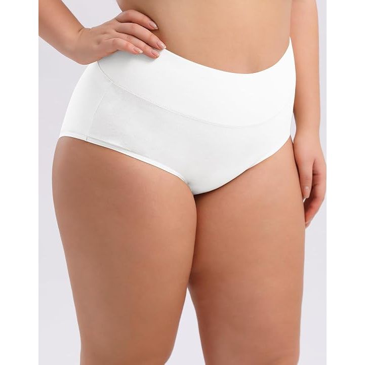 Women's Plus Size XL-5XL Full Coverage Underwear High Waisted Cotton Panties 4-Pack 4XL - Just Closeouts Canada Inc.X004HPW391