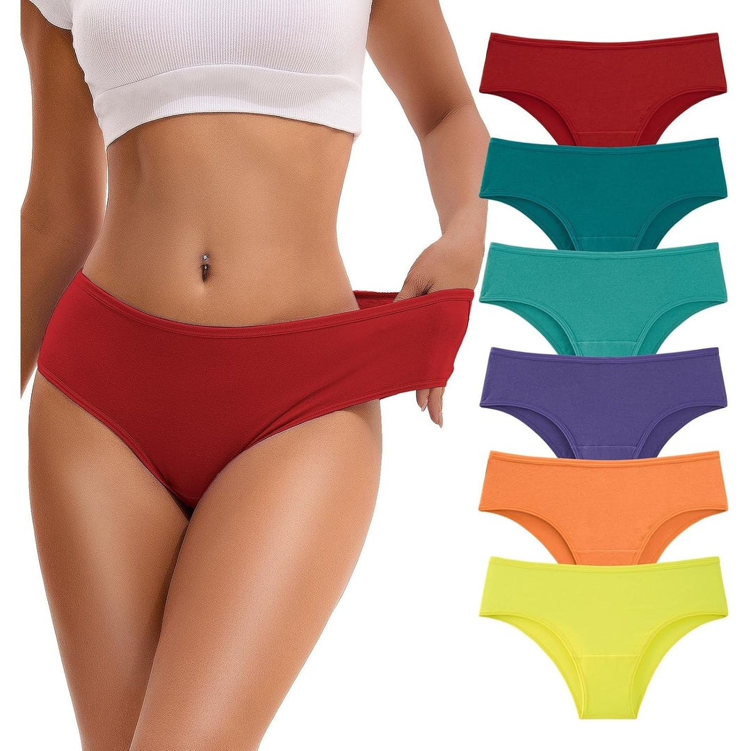Women's Sugar Cotton Cheeky Hipster Underwear, 6-Pack, XL - Just Closeouts Canada Inc.X004BTSIRJ