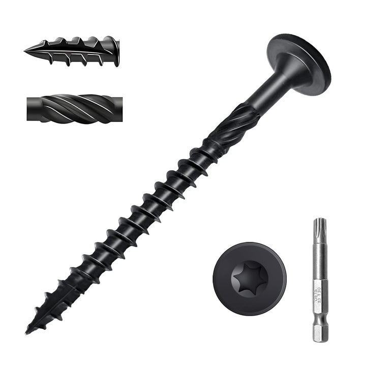 Wood Screws 14 x 3 Inch, Deck Screws 50Pcs, Heavy - Duty Outdoor Screws Assortment Fastener Kit, Rust Resistant epoxy Coated, T30 Star Bit (14 x 3) - Just Closeouts Canada Inc.