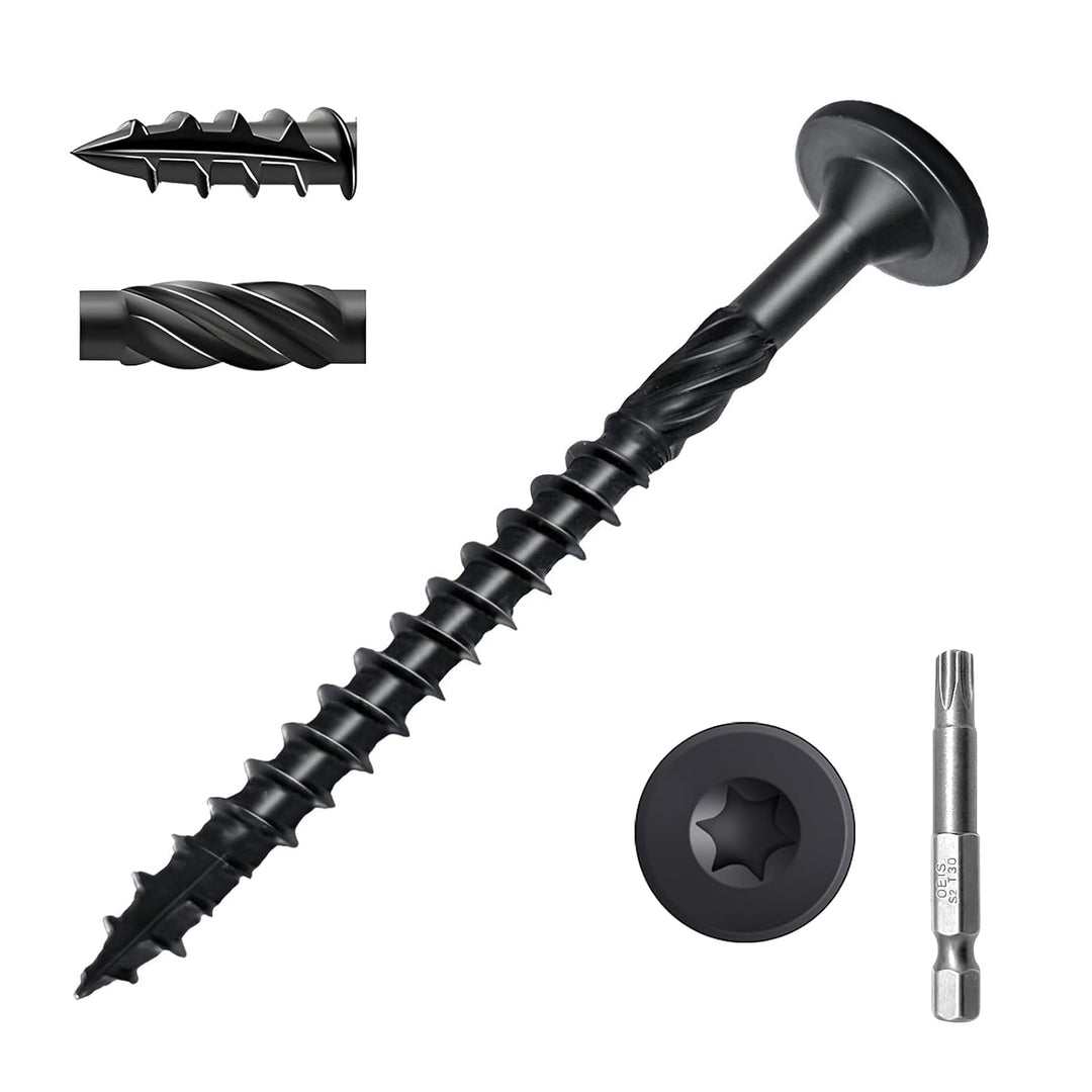 Wood Screws 14 x 6 Inch, Deck Screws 50Pcs,T30 Star Drive Outdoor Screws, Rust Resistant Timber Screws for Timber/Log/Landscaping Wood (14 x 6) - Just Closeouts Canada Inc.