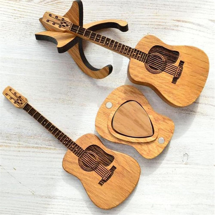 Wooden Mini Guitar Pick Holders with Stands, 2-Pack - Just Closeouts Canada Inc.X004J29N9P