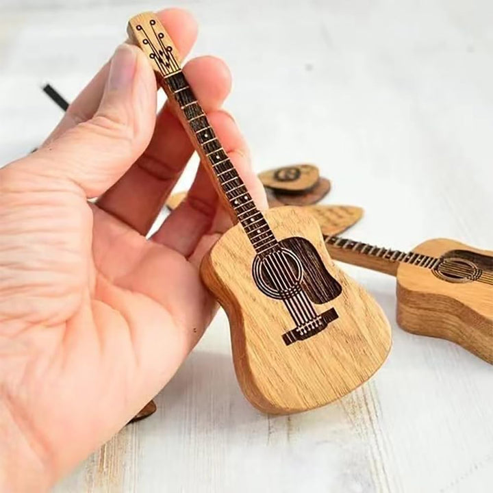 Wooden Mini Guitar Pick Holders with Stands, 2-Pack - Just Closeouts Canada Inc.X004J29N9P