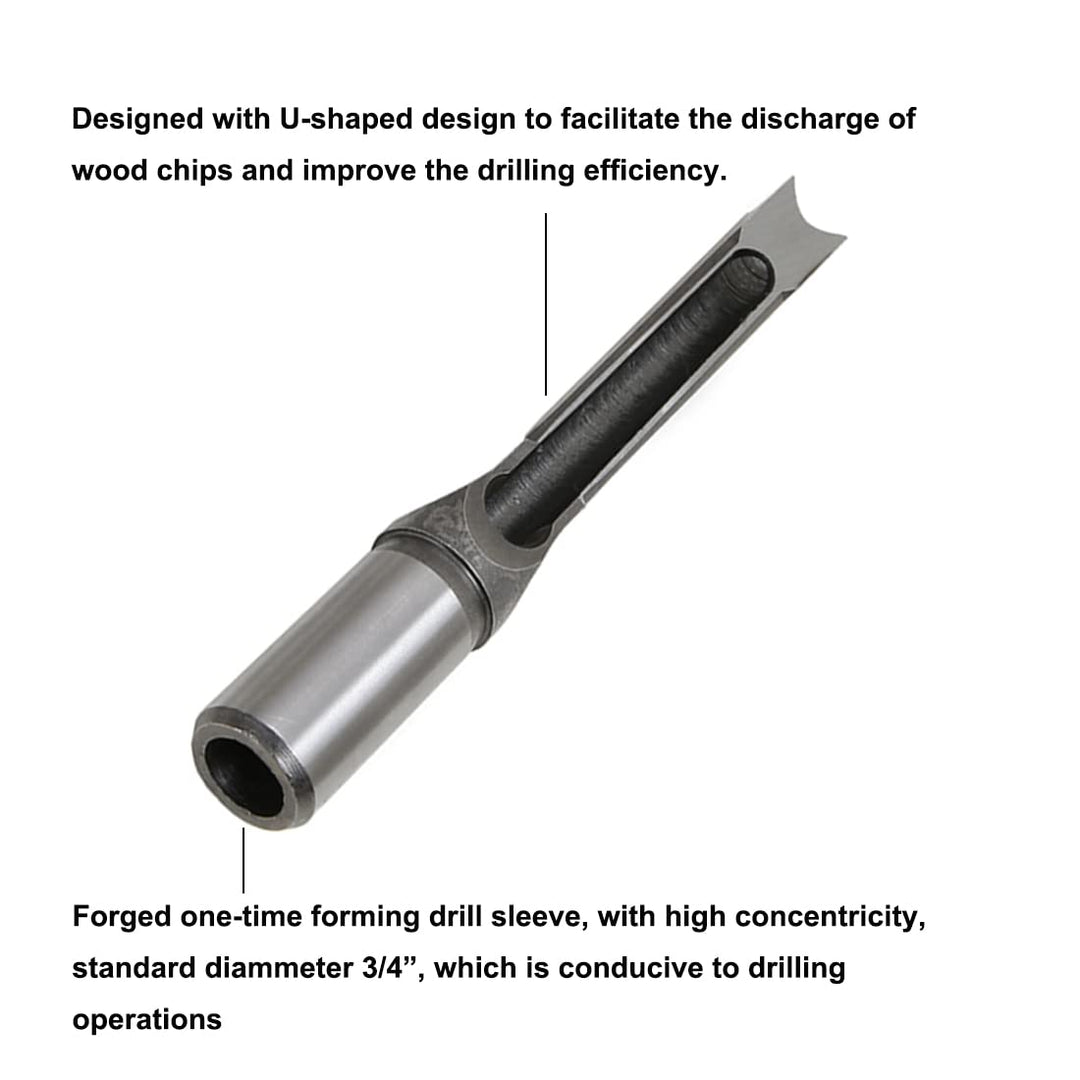 Woodworking Square Hole Mortise Drill Bit, 5pcs HSS Mortising Chisel Bits Mortiser Press Attachments Tool Square Drill Bits Countersink Bits for MDF, Particleboard Sizes 1/4, 5/16, 7/16, 1/2, 5/8IN - Just Closeouts Canada Inc.