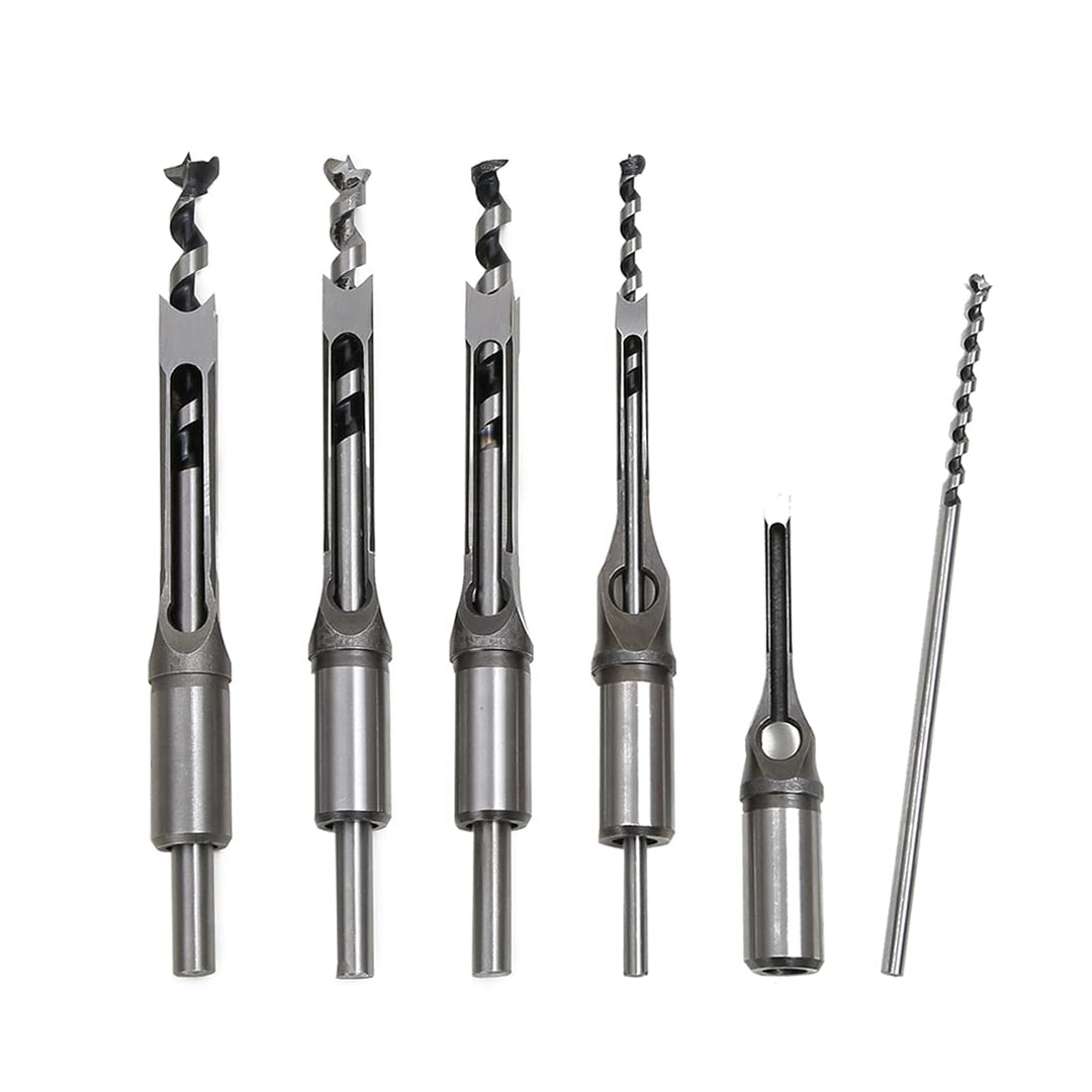 Woodworking Square Hole Mortise Drill Bit, 5pcs HSS Mortising Chisel Bits Mortiser Press Attachments Tool Square Drill Bits Countersink Bits for MDF, Particleboard Sizes 1/4, 5/16, 7/16, 1/2, 5/8IN - Just Closeouts Canada Inc.