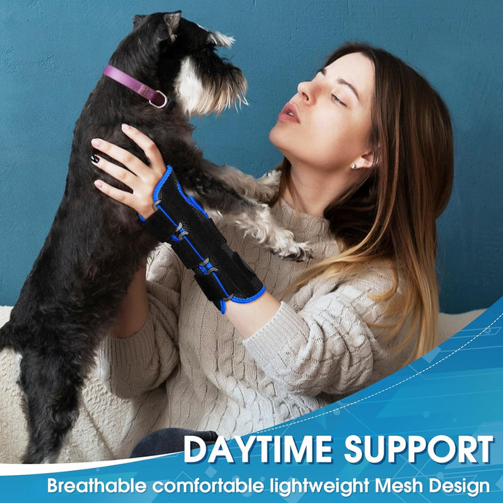 Wrist Brace with Thumb Spica Splint - Adjustable Thumb Wrist Support for Arthritis, Sprains, Tendonitis, Ligament Injury, Carpal Tunnel, De Quervain's Tenosynovitis and Protection fit Women & Men (Left Hand) - Just Closeouts Canada Inc.