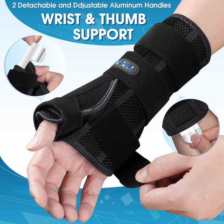 Wrist Brace with Thumb Support,Thumb Spica Splint Left Hand for De Quervain's Tenosynovitis Splint,Wrist and Thumb Brace for Women/Men One Size Adjustable (Black Left Hand) - Just Closeouts Canada Inc.X003W5ZCMH
