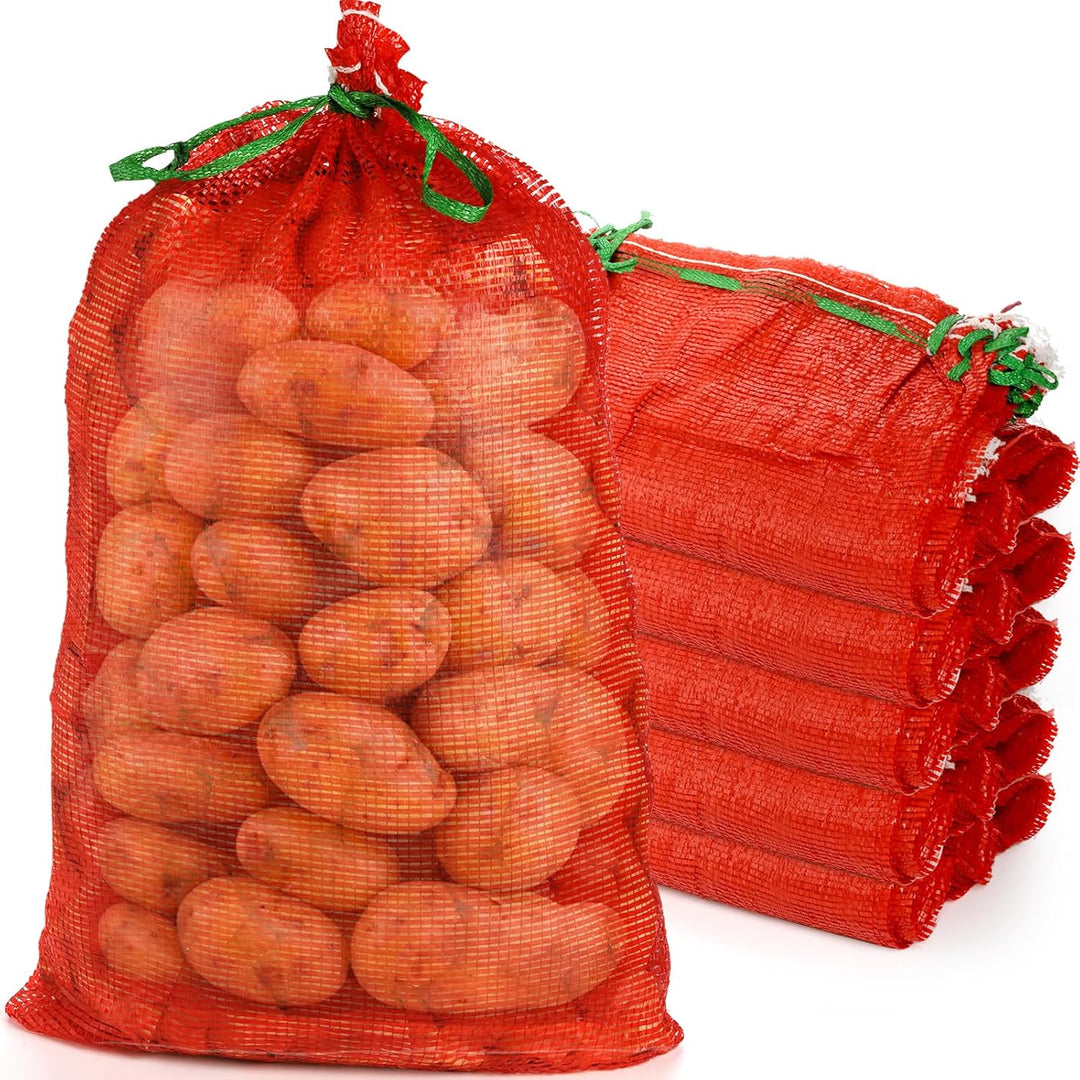 WUWEOT 50 Pack Mesh Onion Bags, 31"×19" Mesh Produce Bags, Breathable Vegetable Bags, Reusable Storage Washable Net Bags with Drawstring for Onions Potatoes Citrus Crawfish - Just Closeouts Canada Inc.
