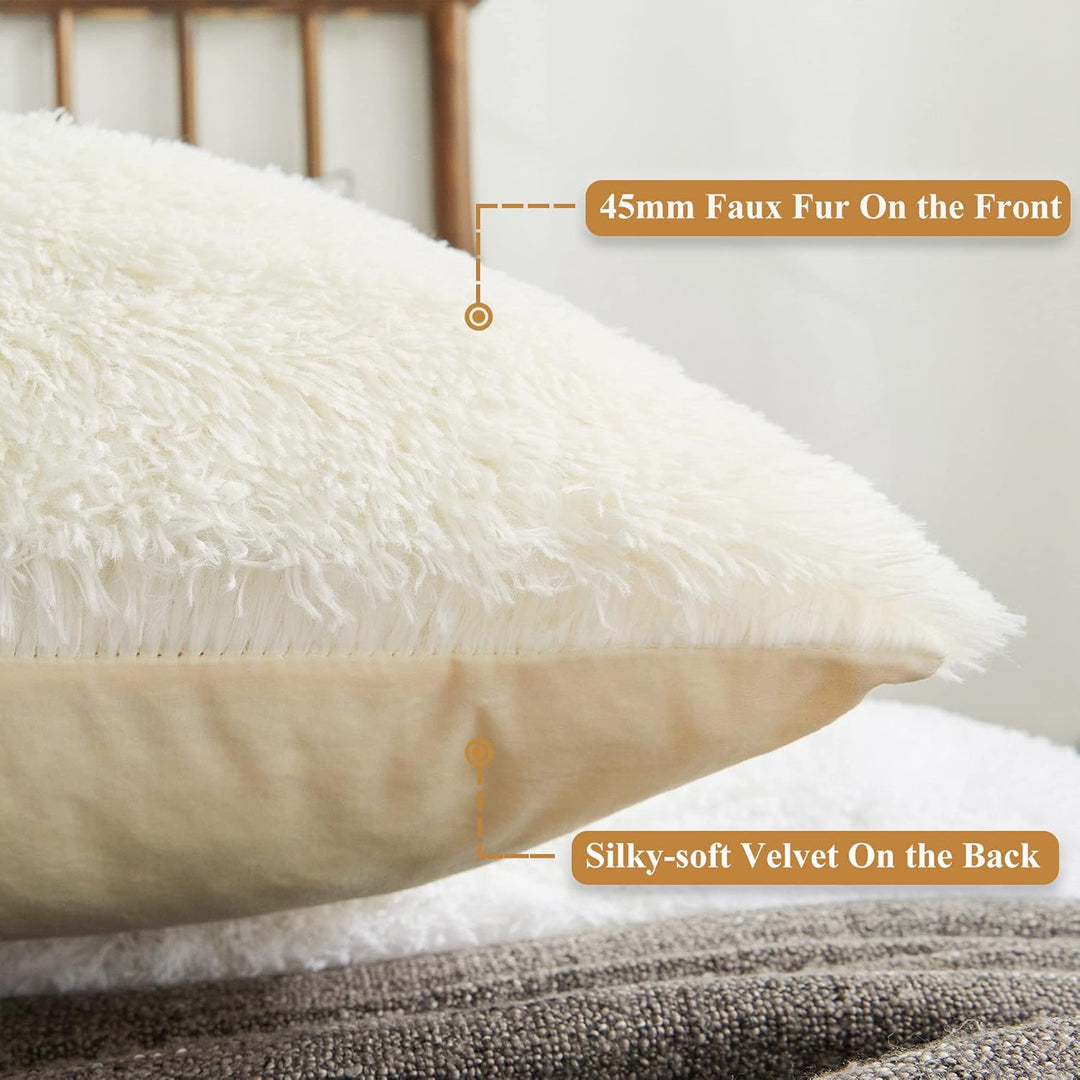 XeGe Luxury Shaggy Faux Fur Body Pillow Cover, Fluffy Bed Pillow Case with Zipper Closure, Soft Decorative Plush Long Pillow Sham, Fuzzy Hug Pillow for Home Bedroom Pregnant Women 20"x54" - Just Closeouts Canada Inc.