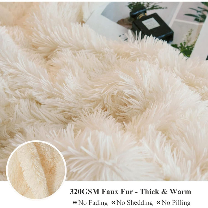 XeGe Luxury Shaggy Faux Fur Body Pillow Cover, Fluffy Bed Pillow Case with Zipper Closure, Soft Decorative Plush Long Pillow Sham, Fuzzy Hug Pillow for Home Bedroom Pregnant Women 20"x54" - Just Closeouts Canada Inc.