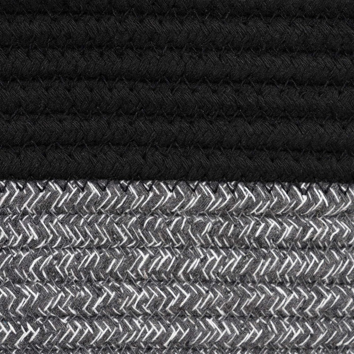 XXXLarge Cotton Rope Basket 21.7" x 21.7" x 13.8" Blanket Basket Woven Wicker Basket Baby Laundry Basket for Toys Storage Basket with Handle Comforter Storage Bins Thread Laundry Hamper (Dark Grey Black) - Just Closeouts Canada Inc.