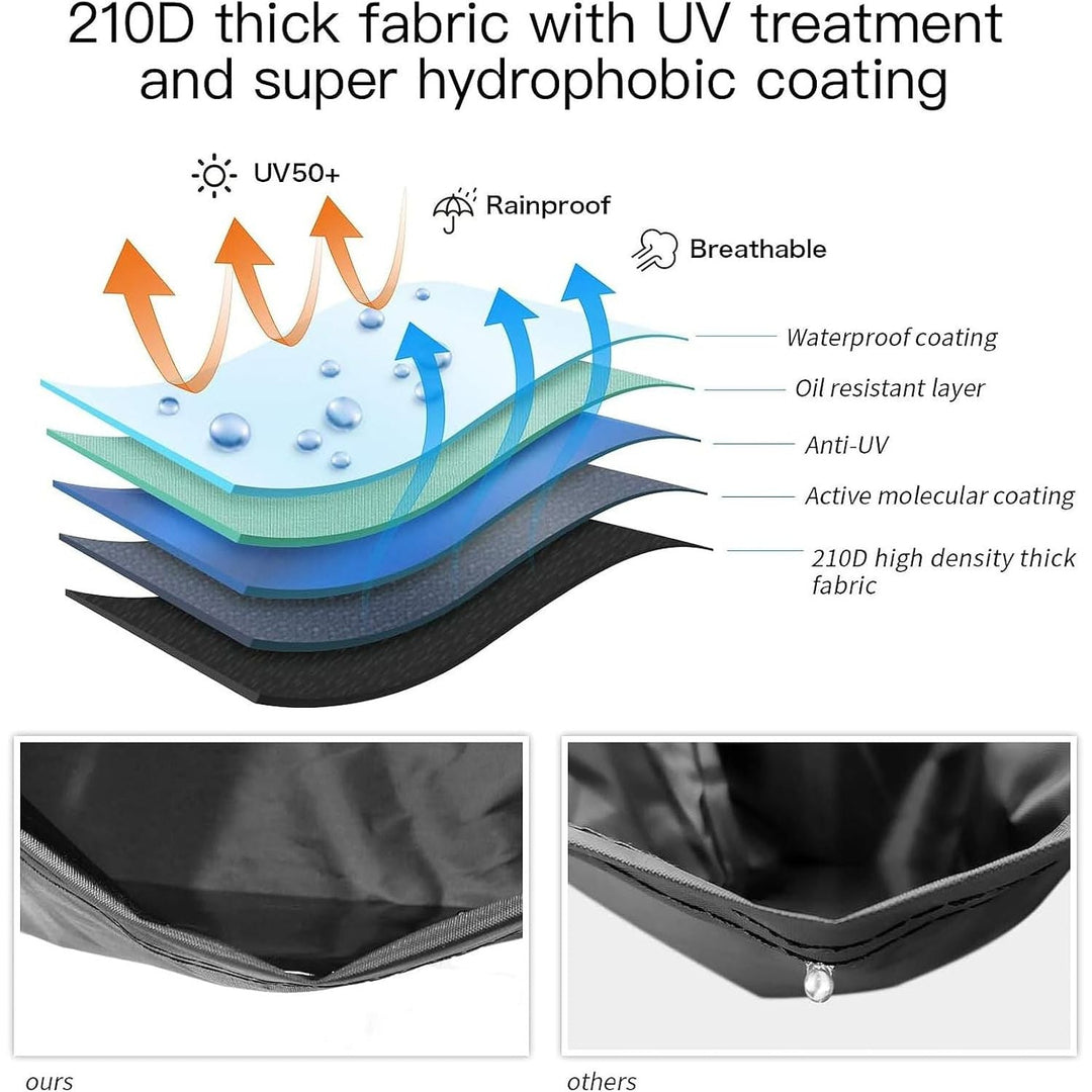 XYZCTEM Motorcycle Cover - Waterproof Outdoor Storage Bag, Made of Heavy Duty Material Fits up to 96 inch, Compatible with Harley Davison and All Motors(Black& Lockholes& Professional Windproof Strap) - Just Closeouts Canada Inc.