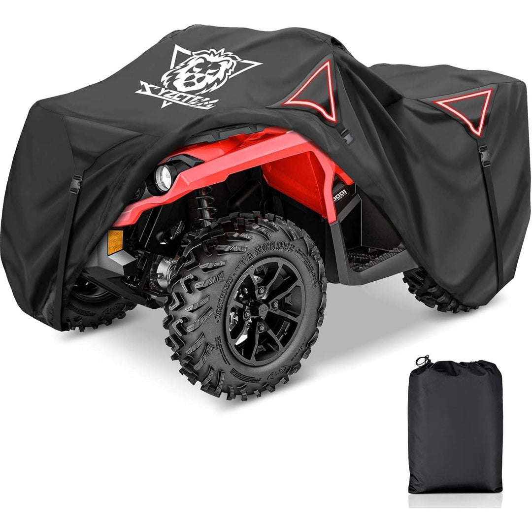 XYZCTEM Premium ATV Cover, Outdoor Protection Against Water, UV, Wind. Quad Cover for Can - am,Suzuki,Kawasaki, Honda, Yamaha, Polaris,and More.4 Wheeler Accessories with Thickened Straps(Black,88" L) - Just Closeouts Canada Inc.
