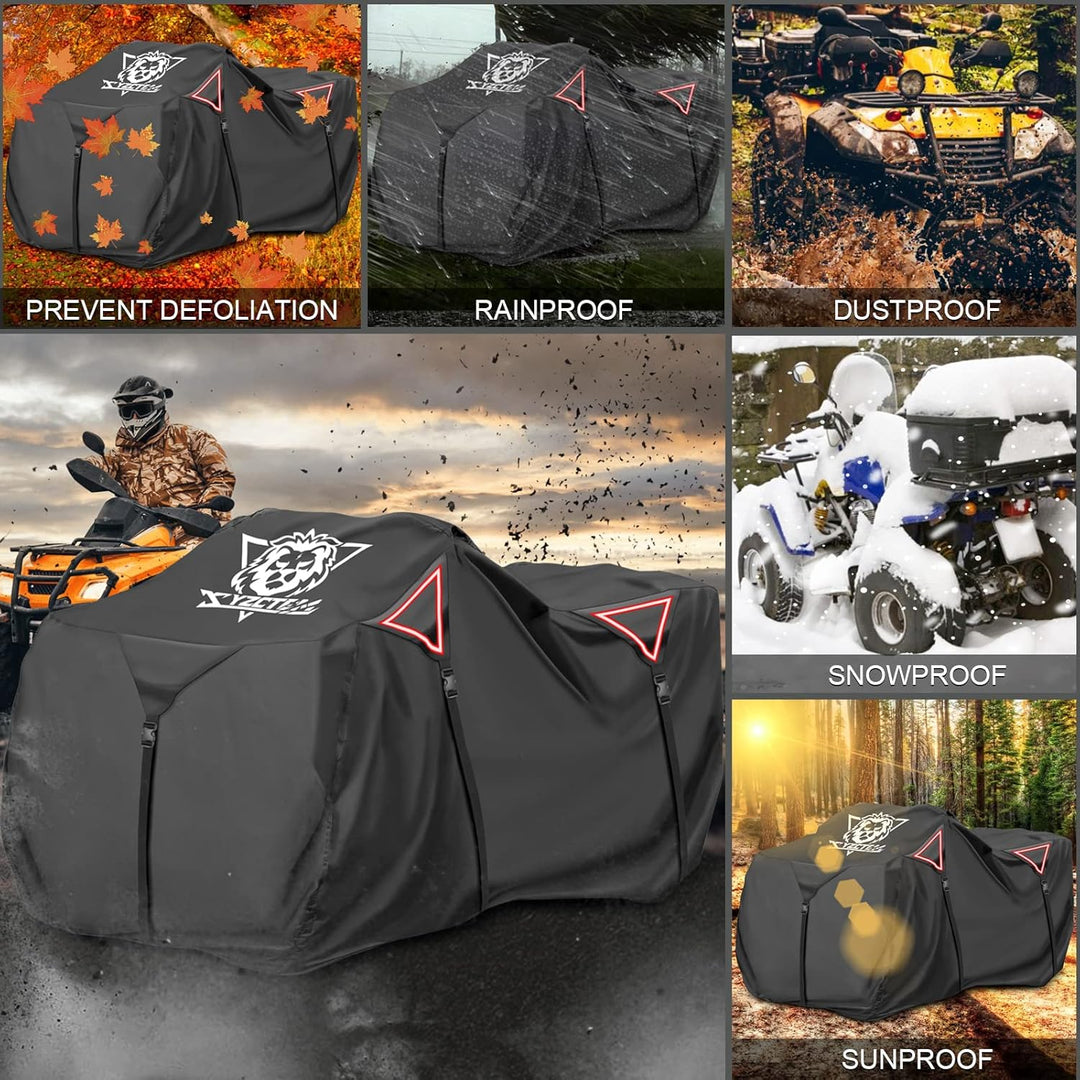 XYZCTEM Premium ATV Cover, Outdoor Protection Against Water, UV, Wind. Quad Cover for Can - am,Suzuki,Kawasaki, Honda, Yamaha, Polaris,and More.4 Wheeler Accessories with Thickened Straps(Black,88" L) - Just Closeouts Canada Inc.