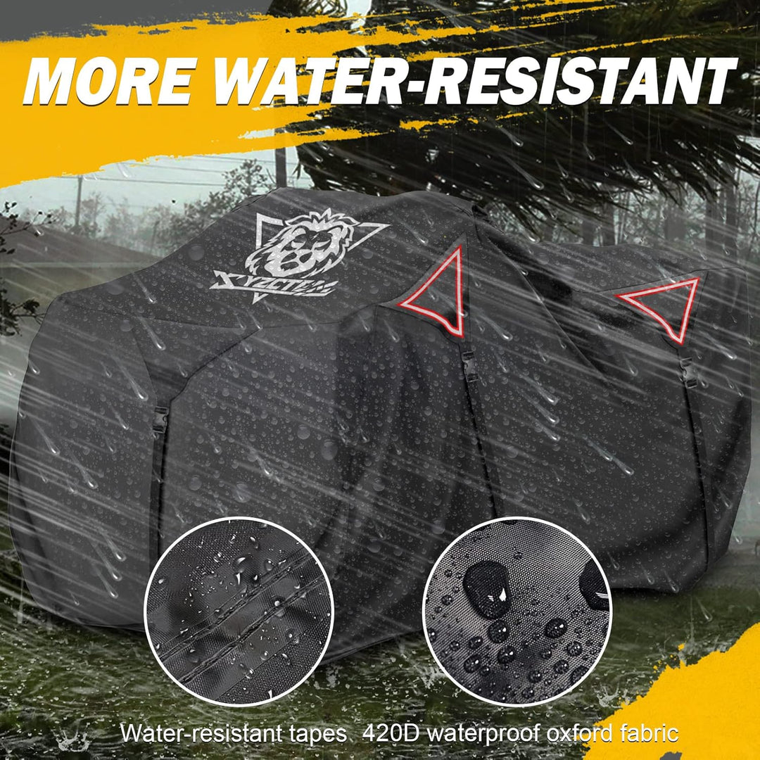 XYZCTEM Premium ATV Cover, Outdoor Protection Against Water, UV, Wind. Quad Cover for Can - am,Suzuki,Kawasaki, Honda, Yamaha, Polaris,and More.4 Wheeler Accessories with Thickened Straps(Black,88" L) - Just Closeouts Canada Inc.