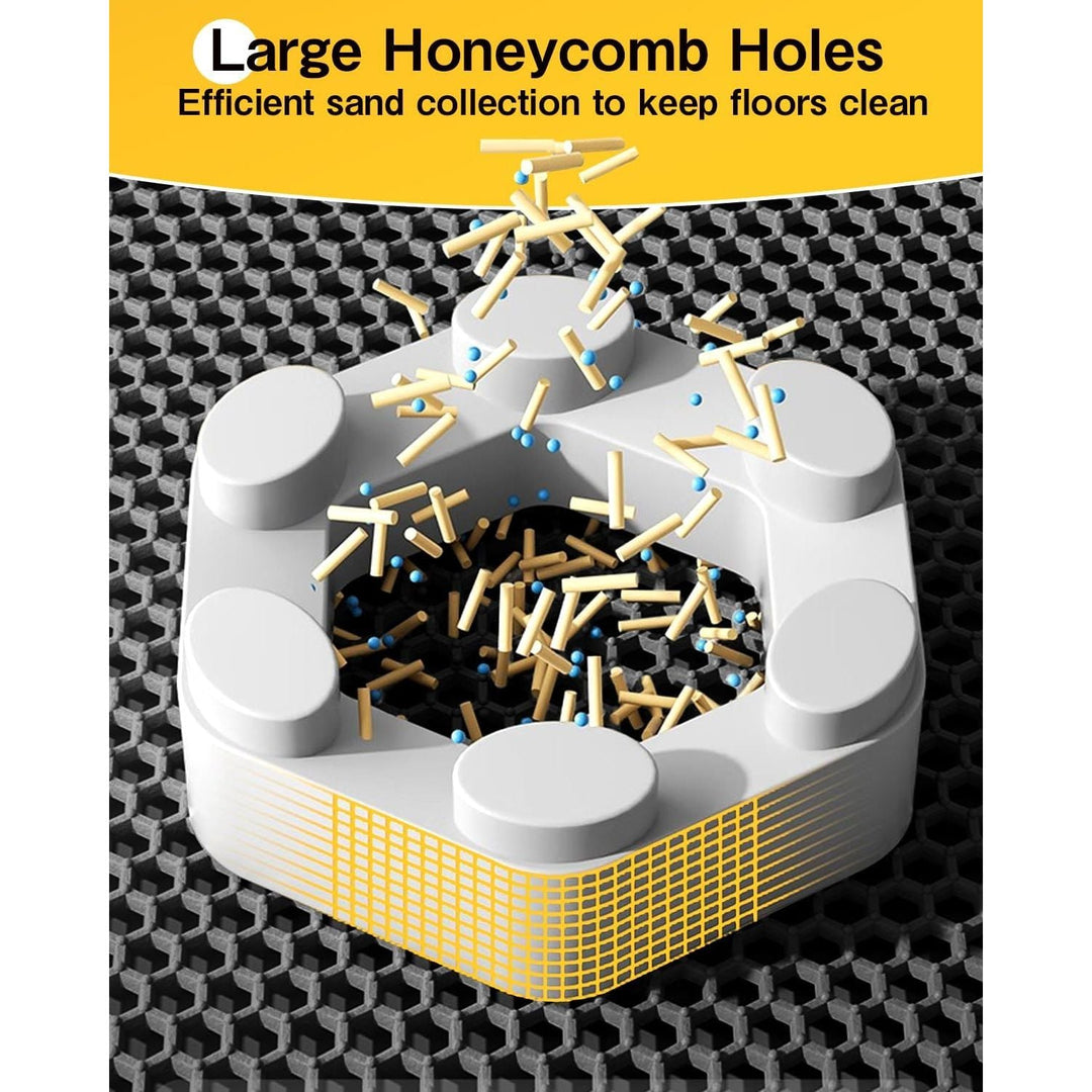 Ycozy Extra Large Cat Litter Mat 90 X 60 cm Kitty Litter Trapping Mat for Litter Box - Honeycomb Black Hole Design - Waterproof, Urine Proof Trapper - Scatter Control, Easy Clean Rug for Litter Tray - Just Closeouts Canada Inc.