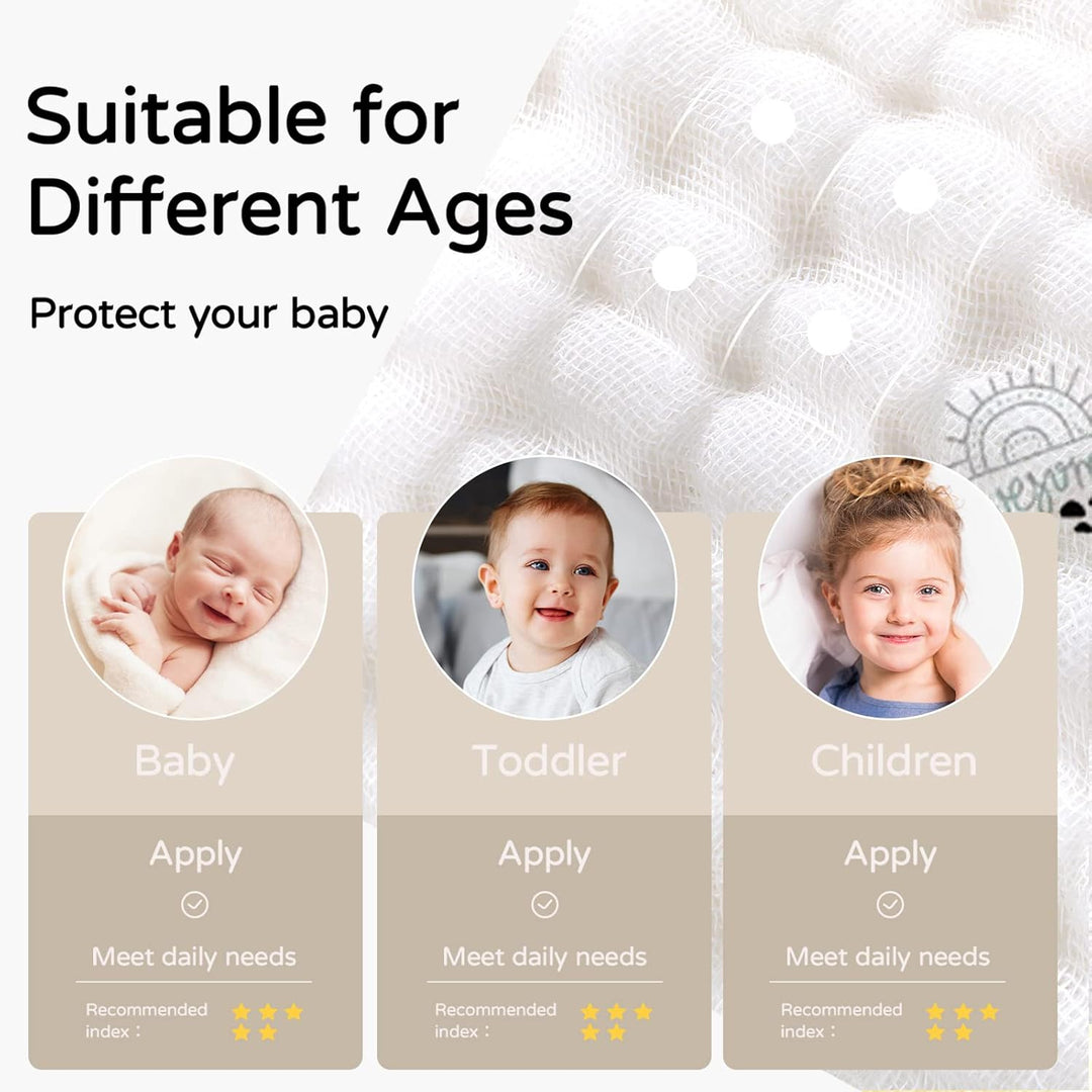 Yoofoss Hooded Baby Towels for Newborn 2 Pack 100% Muslin Cotton Baby Bath Towel with Hood for Babies, Infant, Toddler and Kids, Large 32x32Inch, Soft and Absorbent Newborn Essential - Just Closeouts Canada Inc.