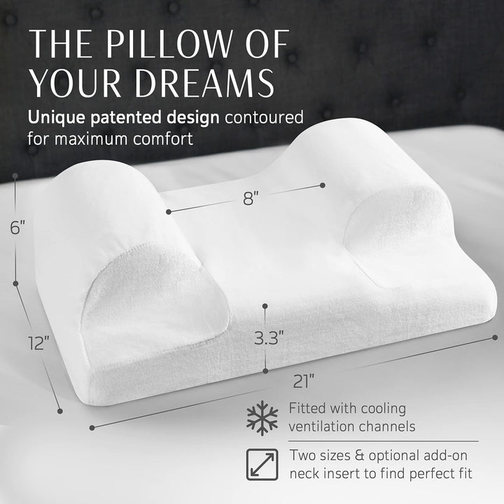 YourFacePillow - Ergonomic Cervical Memory Foam Pillow for Comfortable Back Sleeping - Contoured Neck & Shoulder Support - Best Sleep Posture Alignment - Large - Just Closeouts Canada Inc.713757775137