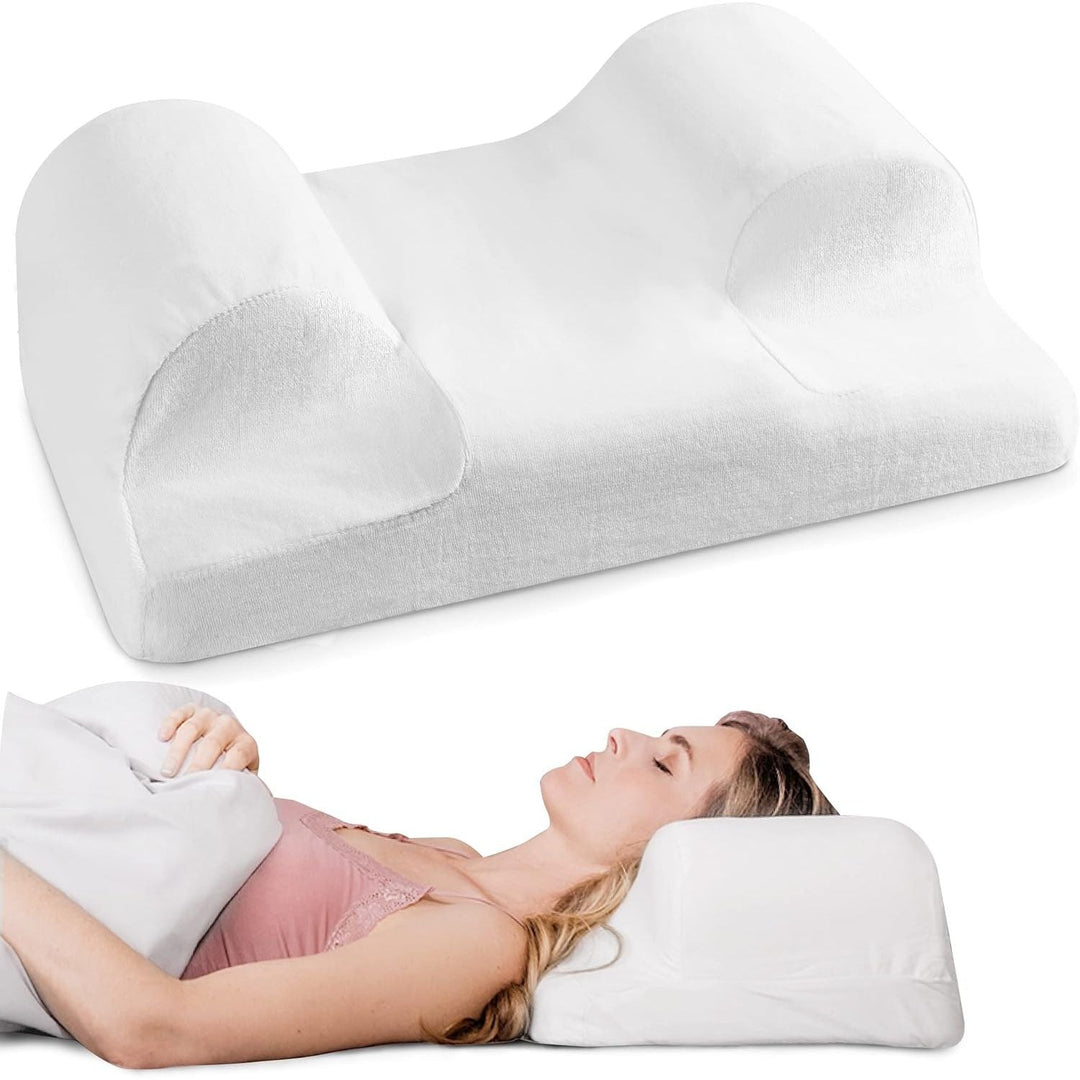 YourFacePillow - Ergonomic Cervical Memory Foam Pillow for Comfortable Back Sleeping - Contoured Neck & Shoulder Support - Best Sleep Posture Alignment - Large - Just Closeouts Canada Inc.713757775137