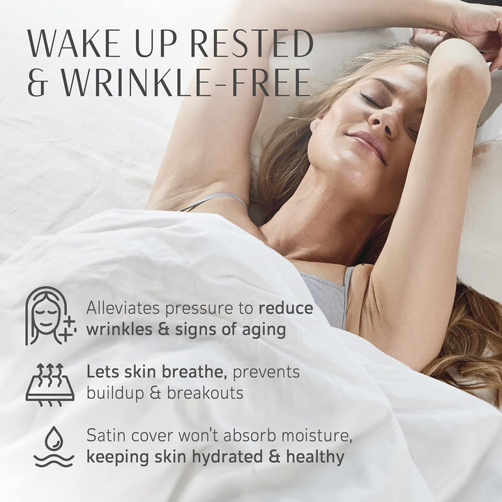 YourFacePillow - Ergonomic Cervical Memory Foam Pillow for Comfortable Back Sleeping - Contoured Neck & Shoulder Support - Best Sleep Posture Alignment - Standard with Satin Case - Just Closeouts Canada Inc.810069952567