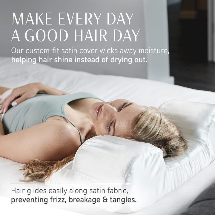 YourFacePillow - Ergonomic Cervical Memory Foam Pillow for Comfortable Back Sleeping - Contoured Neck & Shoulder Support - Best Sleep Posture Alignment - Standard with Satin Case - Just Closeouts Canada Inc.810069952567