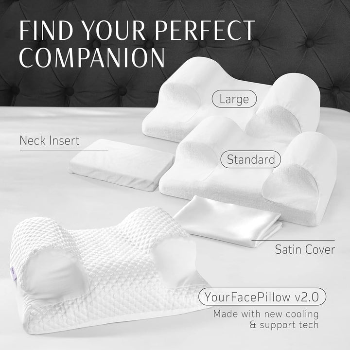 YourFacePillow - Ergonomic Cervical Memory Foam Pillow for Comfortable Back Sleeping - Contoured Neck & Shoulder Support - Best Sleep Posture Alignment - Standard - Just Closeouts Canada Inc.711583723797