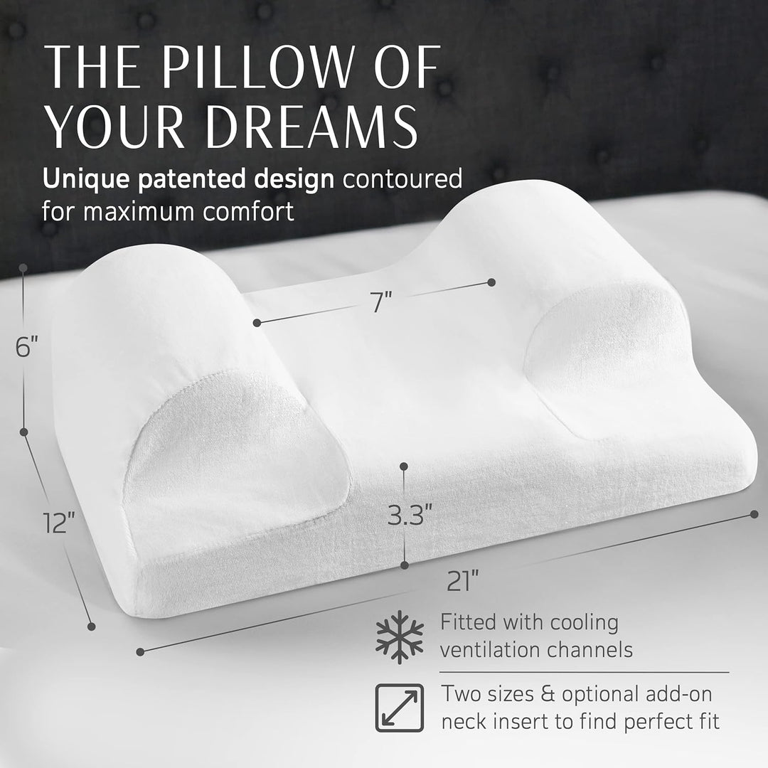 YourFacePillow - Ergonomic Cervical Memory Foam Pillow for Comfortable Back Sleeping - Contoured Neck & Shoulder Support - Best Sleep Posture Alignment - Standard - Just Closeouts Canada Inc.711583723797