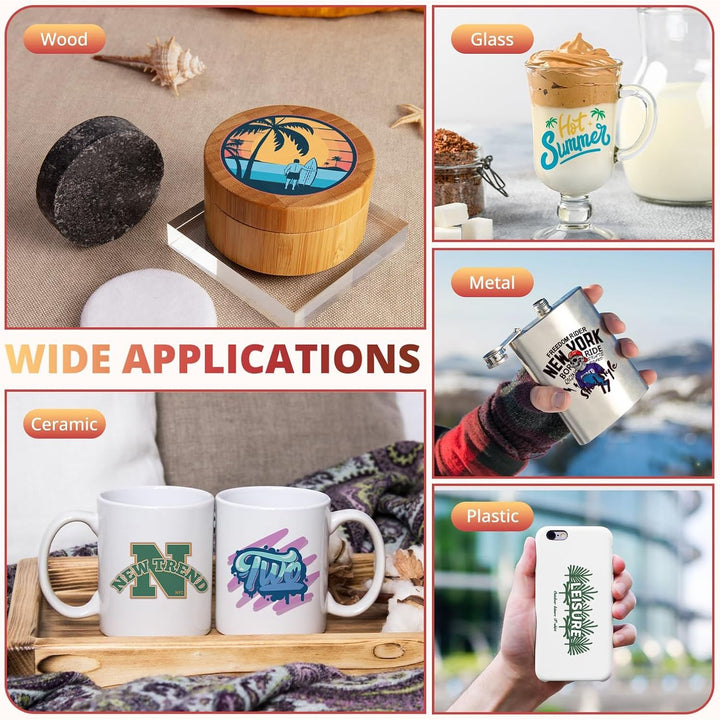 YRYM HT Clear Vinyl Transfer Paper Tape Roll - 12 x 50 FT w/Alignment Grid Application Tape for Silhouette Cameo, Cricut Adhesive Vinyl for Decals,Signs, Windows, Stickers - Just Closeouts Canada Inc.