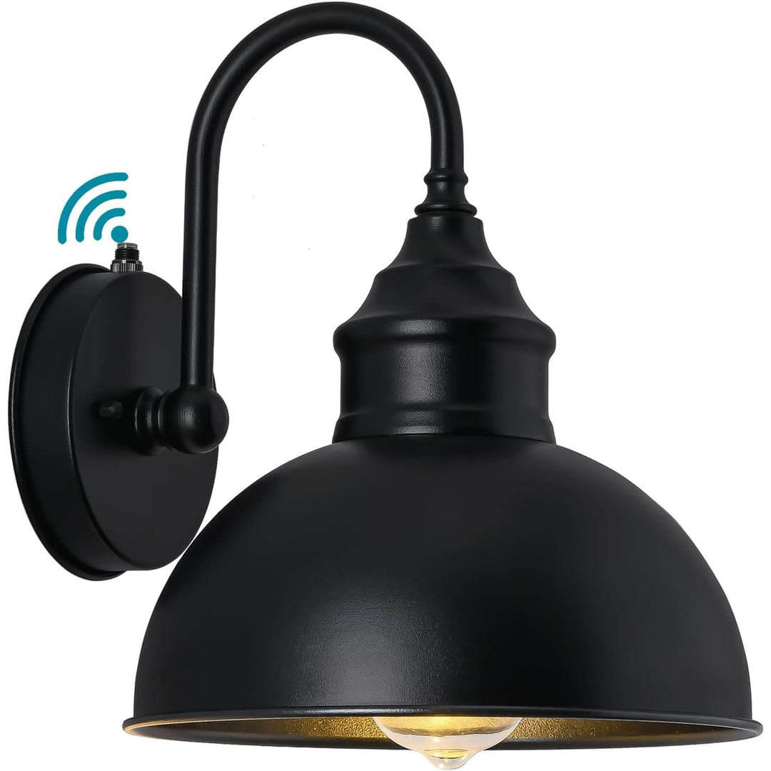 Ytzlvw Outdoor Dusk to Dawn Barn Light, Gooseneck Barn Light Farmhouse Wall Mount Fixture, IP65 Waterproof Barn Light, Matte Black Suitable for Garages, Doorways and Gardens in Various Places - Just Closeouts Canada Inc.