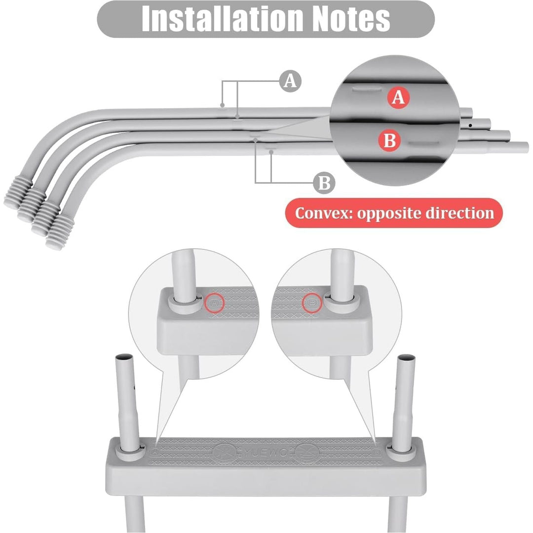 YUEWO 36” 2 - Step Steel Frame Above Ground Swimming Pool Ladder with Non - Slip Plastic Steps for Entry and Exit System Swim Pools - Just Closeouts Canada Inc.