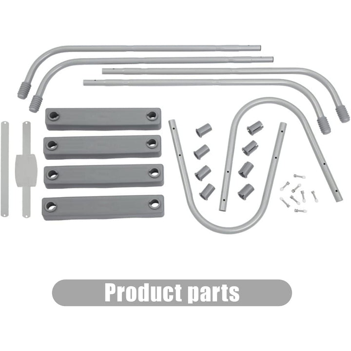 YUEWO 36” 2 - Step Steel Frame Above Ground Swimming Pool Ladder with Non - Slip Plastic Steps for Entry and Exit System Swim Pools - Just Closeouts Canada Inc.